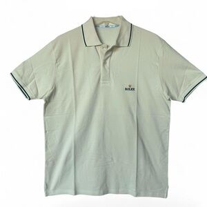 Rolex Light Yellow Polo Shirt Contrast Green Trim Size Medium- NEW IN PACKAGE